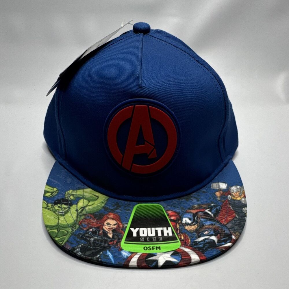 Marvel Avengers Yourh Adjustable Baseball Cap One Size Blue Graphic